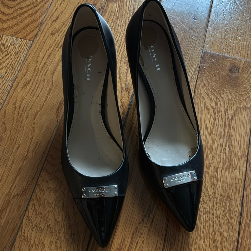 COACH Leather Black Heels - size 7.5